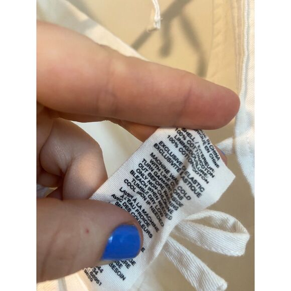 AVEC LES FILLES White Dress Tiered, Tie Back, Half sleeve 100% Cotton - Picture 6 of 6